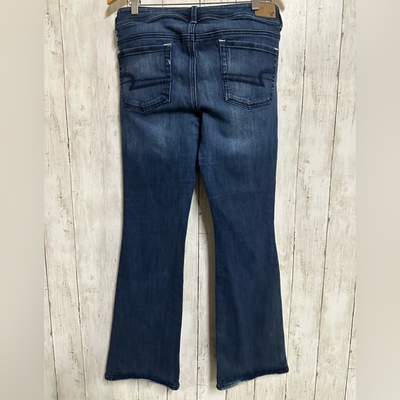 American Eagle Outfitters Dark Blue Kick Boot Jeans Size 10 - Picture 2 of 7